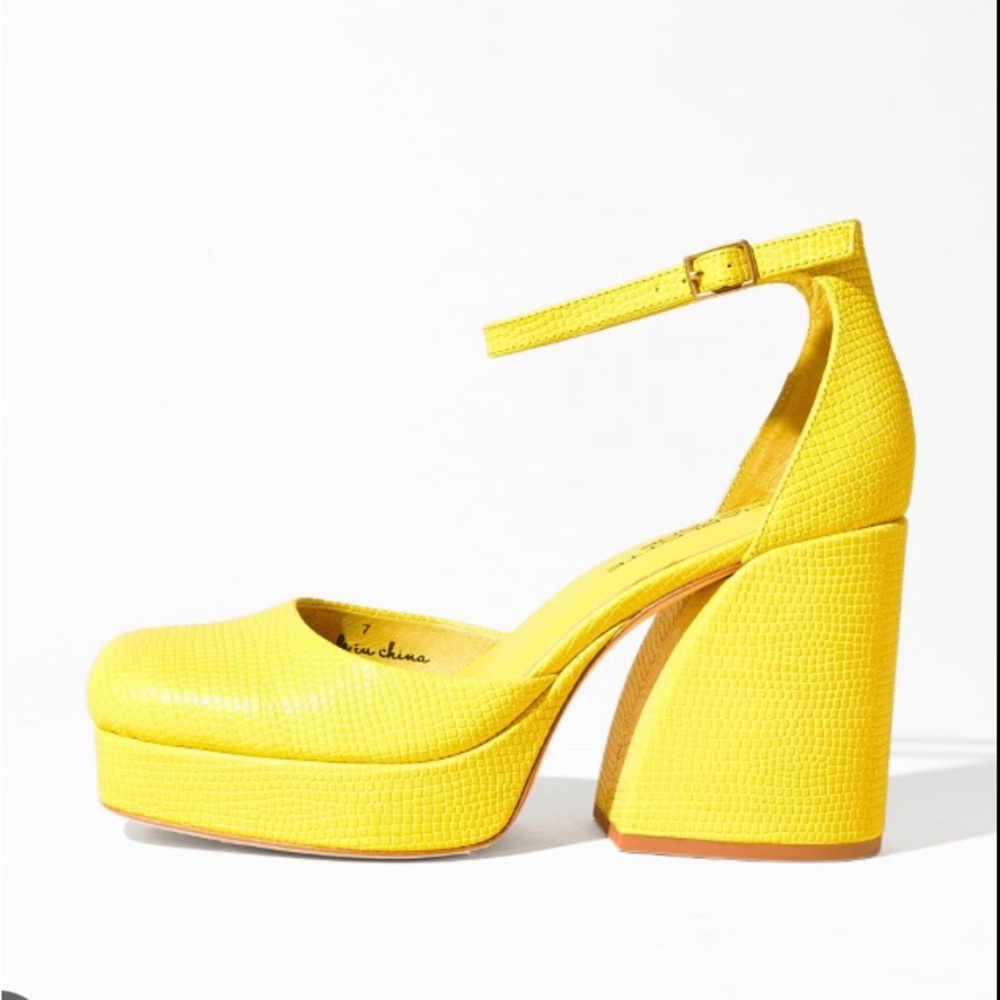 Charlotte Stone FRAN sculpted platform shoes in YELLOW